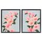 Stupell Industries Pink Cherry Blossom Branch 2 pc Framed Floater Canvas Wall Art Set Design by Grace Popp